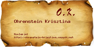 Ohrenstein Krisztina névjegykártya