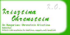 krisztina ohrenstein business card